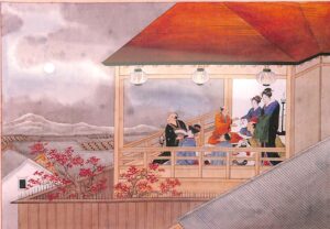 長崎の月見宴(石崎融思筆)